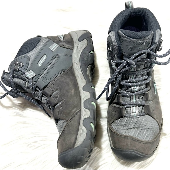 Keen Steens Leather Waterproof Boot Steel Grey/Ocean Wave 7.5 - Picture 5 of 11